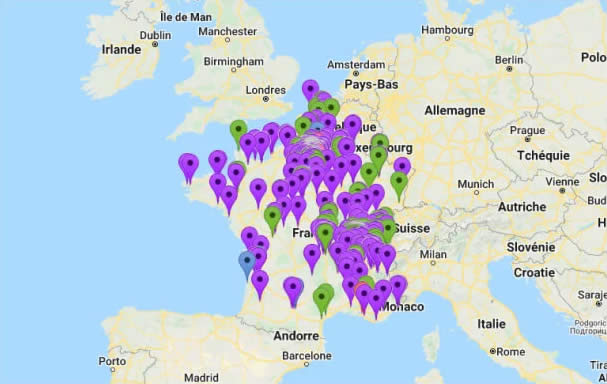 Carte avec les rapports de sols